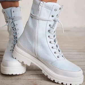 Free People Feels good to feel lost lug boots baby blue hiker